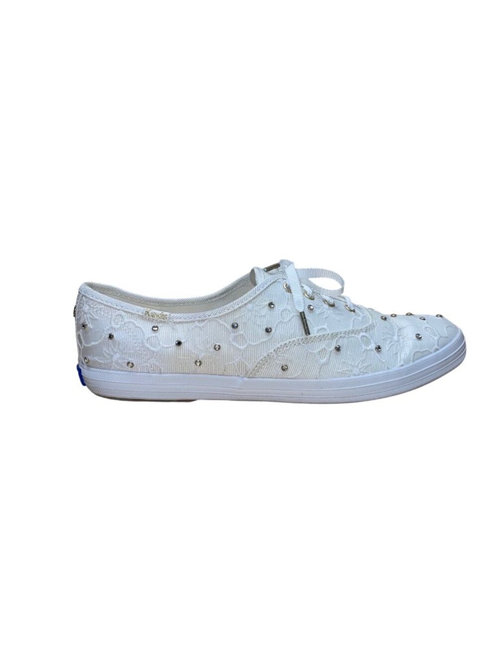 Kate Spade X Keds Women’s White Lace Embellished Sneakers Size 8.5